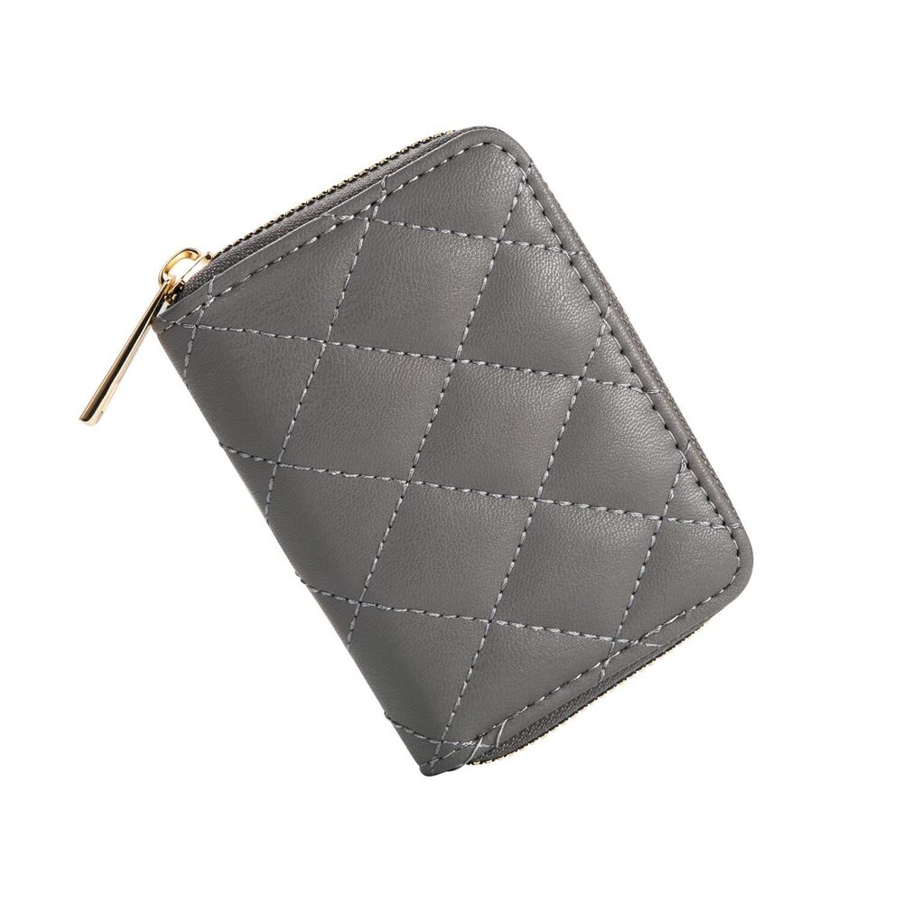 6527 RFID Small Wallet Mini Credit Card Holder Organizer Case with Zipper